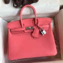 Replica Hermes Birkin 25 Retourne Handmade Bag In Rose Lipstick Swift Calfskin JM1482Fi42
