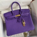 Replica Hermes Birkin 25 Retourne Handmade Bag In Violet Clemence Leather JM395Mq29