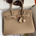 Replica Hermes Birkin 30 Retourne Handmade Bag In Trench Clemence Leather JM1073gn30