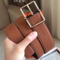 Replica Hermes Brown Saddle 38MM Reversible Belt JM761dK58