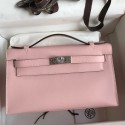 Replica Hermes Kelly Pochette Handmade Bag In Rose Sakura Swift Calfskin JM1279On56