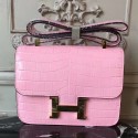 Replica Hermes Pink Constance MM 24cm Crocodile Bag JM1457mQ18