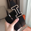 Replica Hermes Tonight 38MM Reversible Belt In Black/White Epsom Leather JM1772Xe44