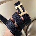 Top Hermes H Belt Buckle & Black Clemence 32 MM Strap JM58EW49