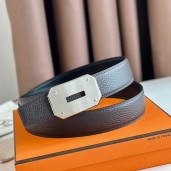 AAA Hermes Neo Reversible Belt 32MM in Chocolate Clemence Leather JM859eP47