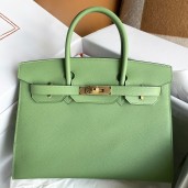 Cheap Hermes Birkin 30 Sellier Handmade Bag In Vert Criquet Epsom Calfskin JM441zS17
