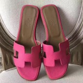 Cheap Hermes Oran Sandals In Rose Red Epsom Leather JM739zS17