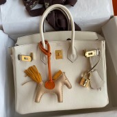 Copy 1:1 Hermes Birkin 25 Retourne Handmade Bag In Nata Swift Calfskin JM1092OR71