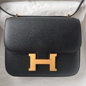 Copy 1:1 Hermes Constance 1-18 Mirror Bag In Black Epsom Calfskin JM794OR71