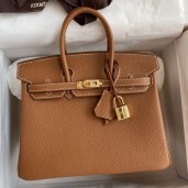 Copy Hermes Birkin 25 Handmade Bag In Brown Clemence Leather JM292it96