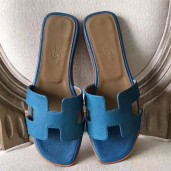 Copy Hermes Oran Sandals In Turquoise Epsom Leather JM10Lo91