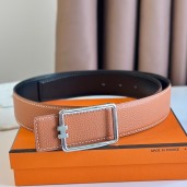 Copy Hermes Tube H Reversible Belt 38MM in Gold Clemence Leather JM2032Qa65