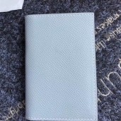 Designer Hermes MC Euclide Card Holder In Blue Lin Epsom Leather JM847SU34