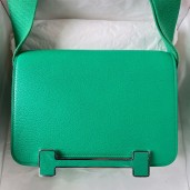 Fake AAA Hermes Geta Handmade Bag In Menthe Chevre Mysore Leather JM146XW34