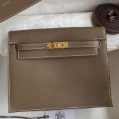Fake Best Hermes Kelly Danse II Bag In Taupe Evercolor Calfskin JM1795HE81