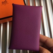 Fake Hermes Calvi Card Holder In Purple Epsom Leather JM172El59