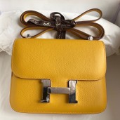 Fake Hermes Constance 18 Handmade Bag In Jaune Ambre Epsom Calfskin JM1446Lm57
