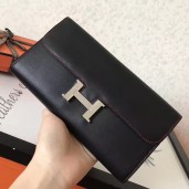 Fake Hermes Constance Long Wallet In Black Swift Leather JM1936Ad61