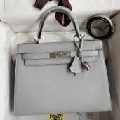 Fake Hermes Kelly Sellier 28 Handmade Bag In Gris Mouette Epsom Calfskin JM1695Bp55