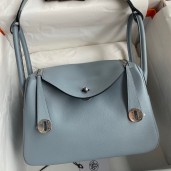 Fake Hermes Lindy 26 Handmade Bag In Blue Lin Evercolor Leather JM148Ad61
