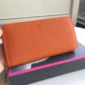 Fake Hermes Orange Clemence Azap Zipped Wallet JM777uQ71