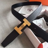 Fake Hermes Quizz 32mm Reversible Belt In Cafe Clemence Leather JM513Jf64