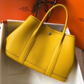 Fashion Hermes Garden Party 30 Bag In Yellow Taurillon Leather JM592LS40