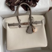 Fashion Imitation Hermes HSS Birkin 25 Bicolor Bag in Craie and Gris Asphalt Epsom Calfskin JM1631nM61