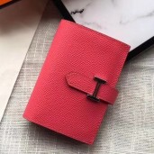 First-class Quality Hermes Bearn Mini Wallet In Rose Lipstick Epsom Leather JM1438AC65