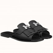 Hermes Auteuil Sandals In Black Calfskin JM51ni51