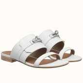 Hermes Avenue Sandals In White Calfskin JM432fj51