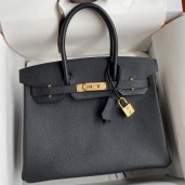 Hermes Birkin 30 Retourne Handmade Bag In Black Epsom Calfskin JM1054jI77