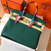 Hermes Birkin 35 Handmade Bag In Malachite Clemence Leather JM1290Up15