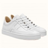 Hermes Boomerang Sneakers In White Epsom Leather JM1523Mv33