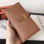 Hermes Brown Epsom Bearn Gusset Wallet JM1230Hd99