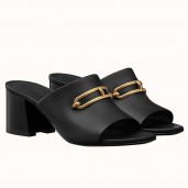 Hermes Camilla Mules 60MM In Black Calfskin JM368Gp56