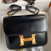 Hermes Constance 24 Handmade Bag In Black Box Calfskin JM906qq80
