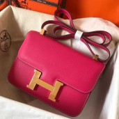 Hermes Constance 24 Handmade Bag In Rose Red Epsom Leather JM1365NG76