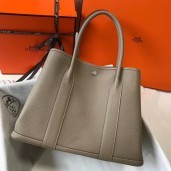 Hermes Garden Party 36 Bag In Grey Clemence Leather JM302lu18