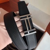 Hermes H Au Carre Belt Buckle & Black 32mm Strap JM1696FT69