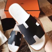 Hermes Izmir Sandals In Black Epsom Leather JM1816aC46