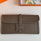 Hermes Jige Elan 29 Clutch Bag In Taupe Epsom Leather JM224jC82