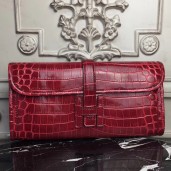 Hermes Jige Elan 29 Clutch In Dark Red Crocodile Leather JM1087io40