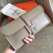 Hermes Jige Elan 29 Clutch In Grey Swift Calfskin JM09hu72
