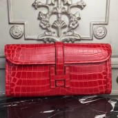 Hermes Jige Elan 29 Clutch In Red Crocodile Leather JM474rf73