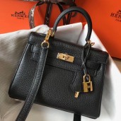 Hermes Kelly 20cm Bag In Black Clemence Leather GHW JM899zd42