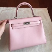 Hermes Kelly 25cm Retourne Handmade Bag In Rose Dragee Swift Leather JM2089yC28