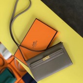 Hermes Kelly Classique To Go Wallet In Taupe Epsom Calfskin JM489BF80