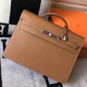 Hermes Kelly Depeche 38 Briefcase In Brown Calfskin JM1134RX32