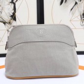 Hermes Medium Bolide Travel Case In Grey Cotton JM863Nr89